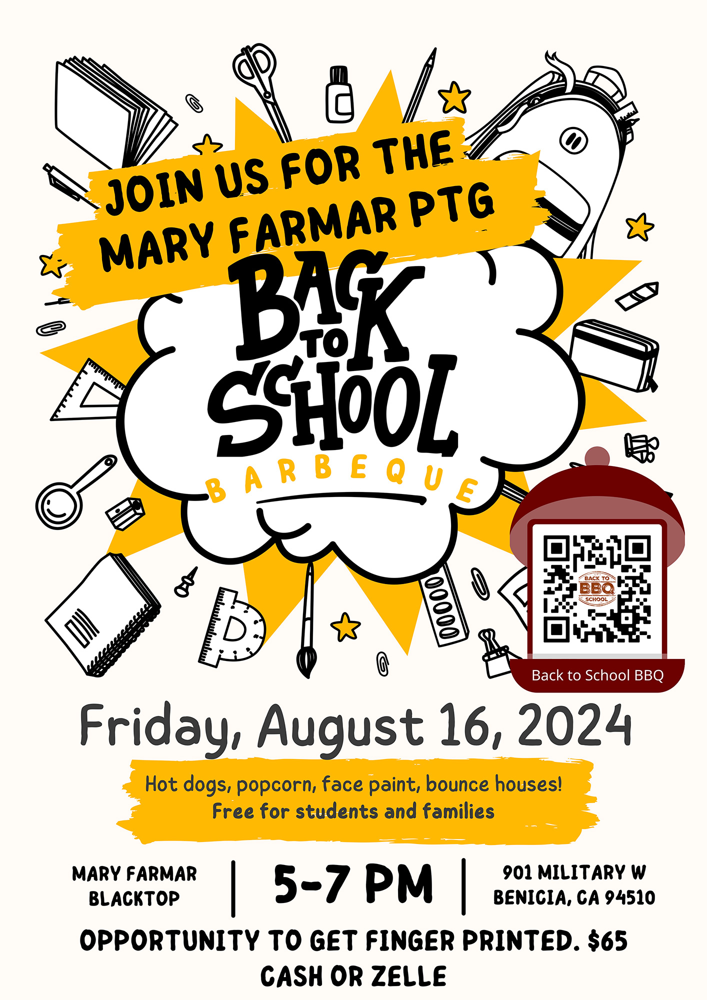 2024 Back to School BBQ flyer